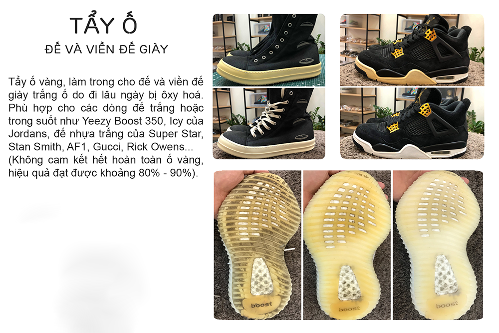 tẩy ố đế - thân giày & phủ nano dán keo